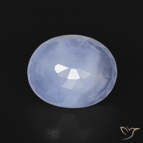 2.57ct Натуральный Светло-пурпурно-синий Халцедон, Овал, Прозрачный