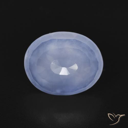 2.35ct Натуральный Пурпурно-синий Халцедон, Овал, Прозрачный