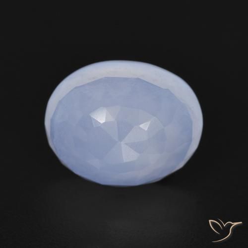 3.00ct Натуральный Пурпурно-синий Халцедон, Овал, Прозрачный