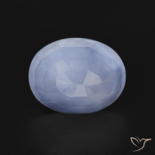 2.56ct Натуральный Пурпурно-синий Халцедон, Овал, Прозрачный