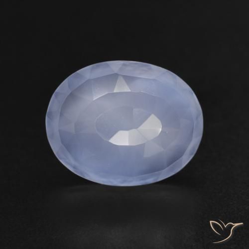 2.54ct Натуральный Пурпурно-синий Халцедон, Овал, Прозрачный
