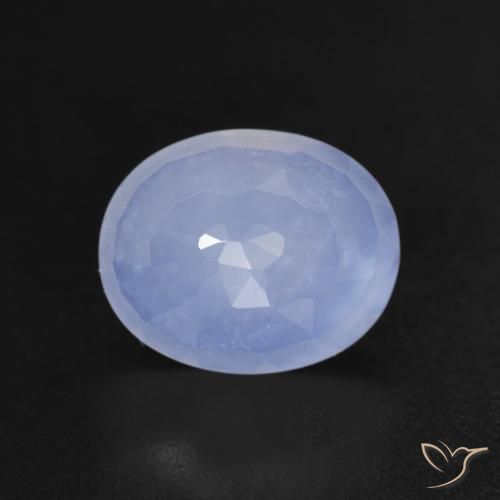 2.67ct Натуральный Пурпурно-синий Халцедон, Овал, Прозрачный