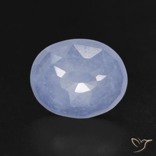 3.40ct Натуральный Пурпурно-синий Халцедон, Овал, Прозрачный