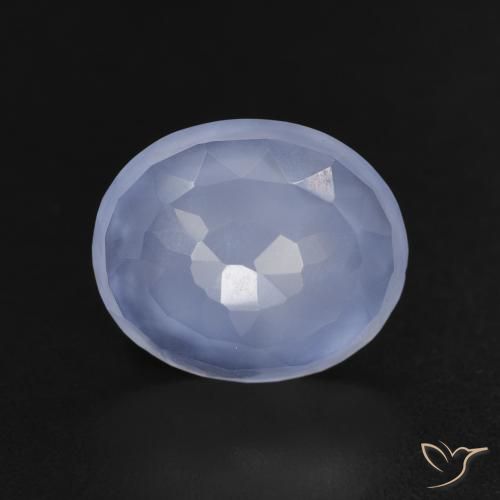 3.05ct Натуральный Пурпурно-синий Халцедон, Овал, Прозрачный
