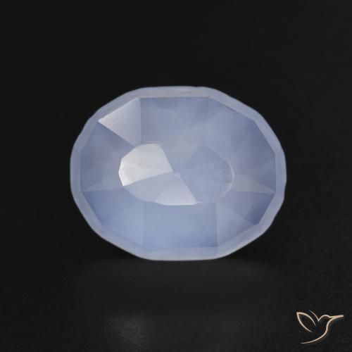 3.22ct Натуральный Пурпурно-синий Халцедон, Овал, Прозрачный