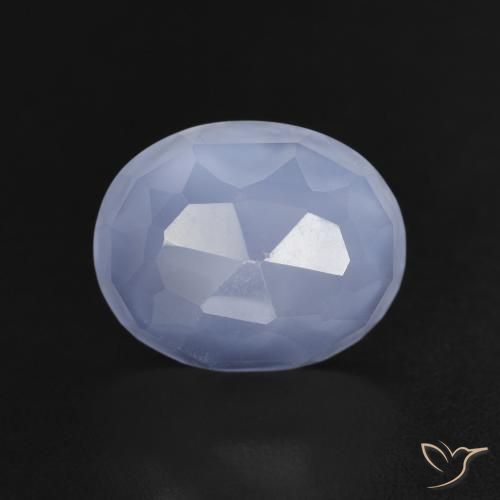 3.60ct Натуральный Пурпурно-синий Халцедон, Овал, Прозрачный