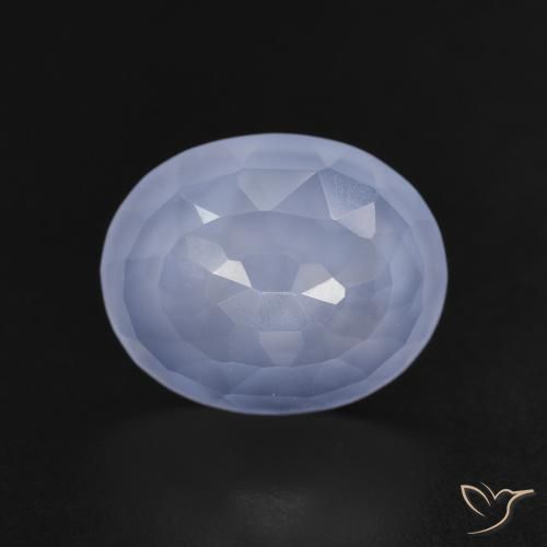 3.32ct Натуральный Пурпурно-синий Халцедон, Овал, Прозрачный