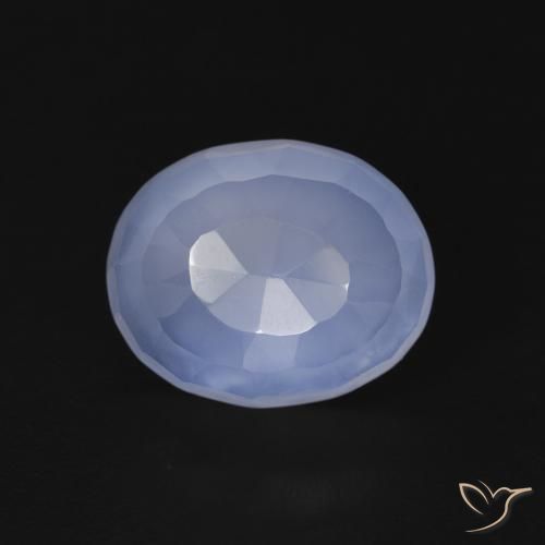 3.54ct Натуральный Пурпурно-синий Халцедон, Овал, Прозрачный