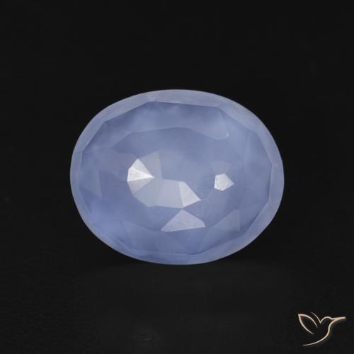 3.42ct Натуральный Пурпурно-синий Халцедон, Овал, Прозрачный