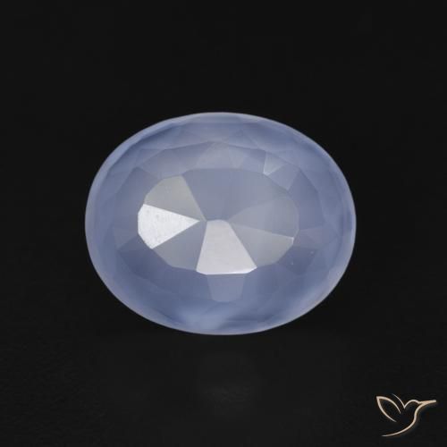 3.60ct Натуральный Пурпурно-синий Халцедон, Овал, Прозрачный