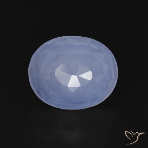 3.34ct Натуральный Пурпурно-синий Халцедон, Овал, Прозрачный