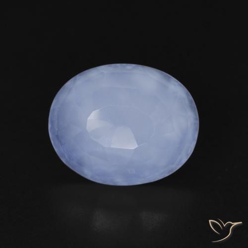 2.98ct Натуральный Пурпурно-синий Халцедон, Овал, Прозрачный
