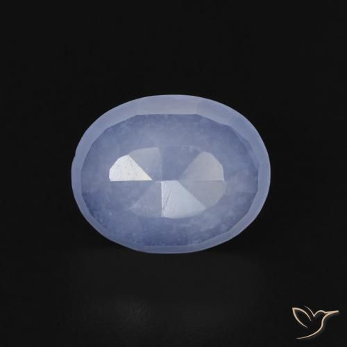 2.56ct Натуральный Пурпурно-синий Халцедон, Овал, Прозрачный