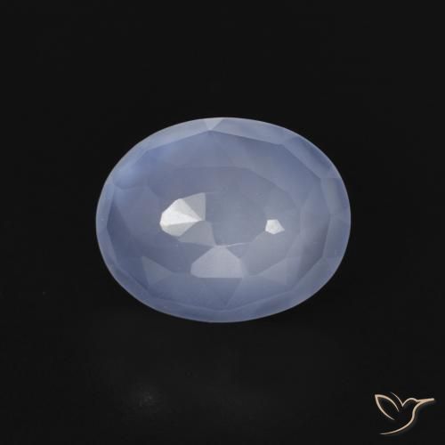 2.75ct Натуральный Пурпурно-синий Халцедон, Овал, Прозрачный