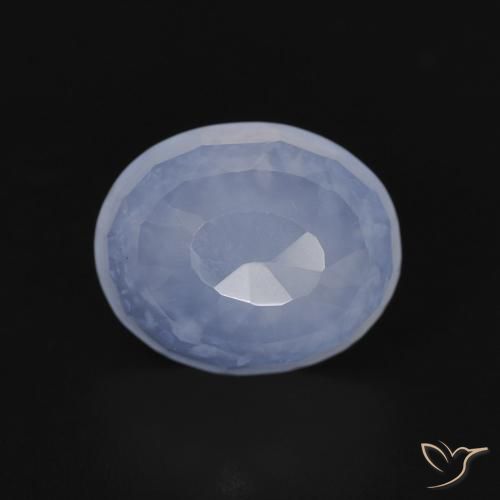 3.91ct Натуральный Пурпурно-синий Халцедон, Овал, Прозрачный