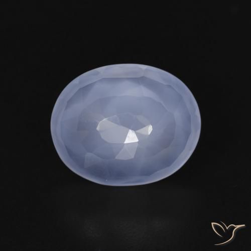3.11ct Натуральный Пурпурно-синий Халцедон, Овал, Прозрачный