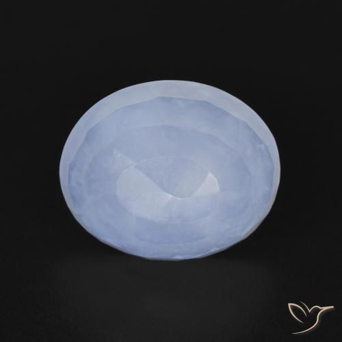 3.37ct Натуральный Пурпурно-синий Халцедон, Овал, Прозрачный