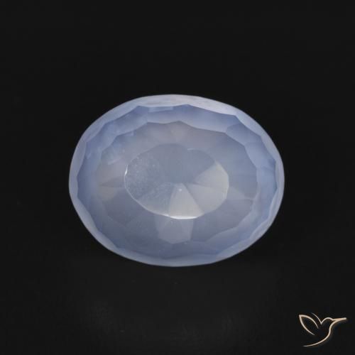 2.63ct Натуральный Пурпурно-синий Халцедон, Овал, Прозрачный