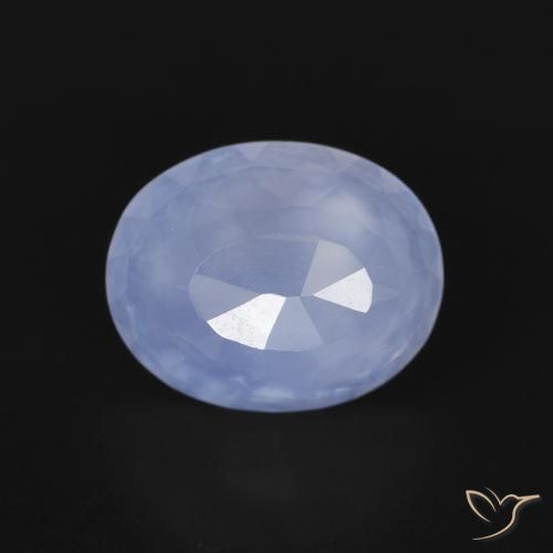 2.76ct Натуральный Пурпурно-синий Халцедон, Овал, Прозрачный