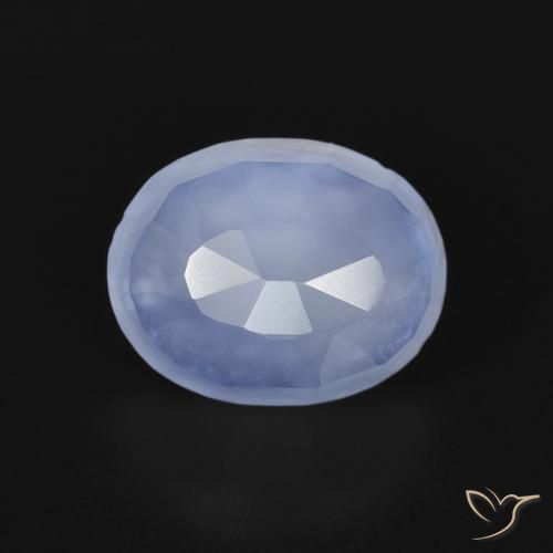 2.56ct Натуральный Пурпурно-синий Халцедон, Овал, Прозрачный