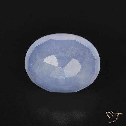2.96ct Натуральный Пурпурно-синий Халцедон, Овал, Прозрачный