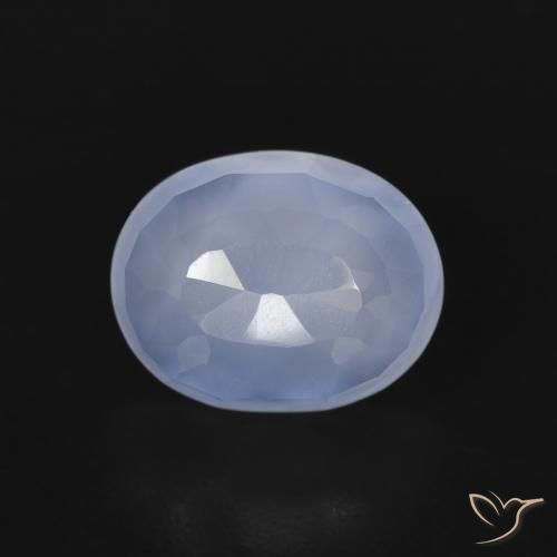 2.68ct Натуральный Пурпурно-синий Халцедон, Овал, Прозрачный