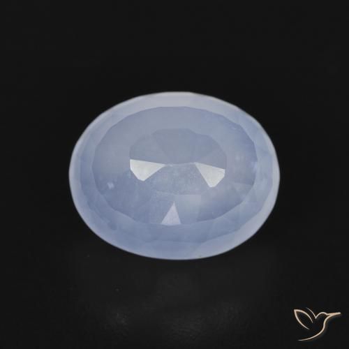 2.82ct Натуральный Пурпурно-синий Халцедон, Овал, Прозрачный