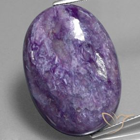 32.82ct Натуральный Средне-глубокий фиолетовый чароит, Овал, Непрозрачный