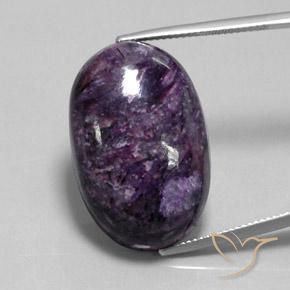 35.08ct Натуральный Средне-темно-фиолетовый чароит, Овал, Непрозрачный