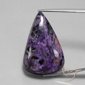 45.05ct Натуральный Темно-фиолетовый чароит, Форма груши, Непрозрачный
