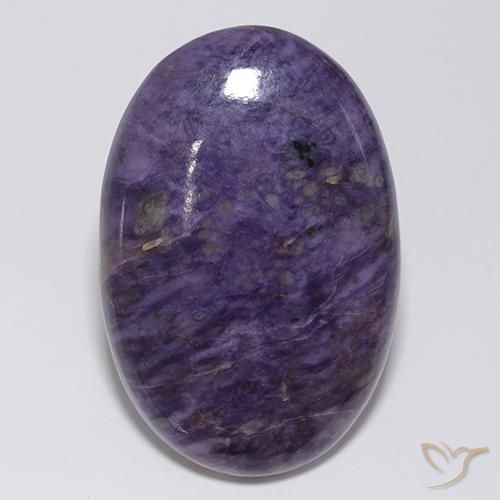 61.63ct Натуральный Темно-фиолетовый чароит, Овал, Непрозрачный