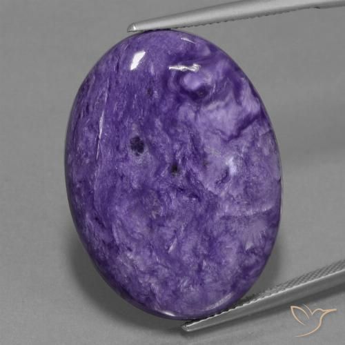 34.07ct Натуральный Средний фиолетовый чароит, Овал, Непрозрачный
