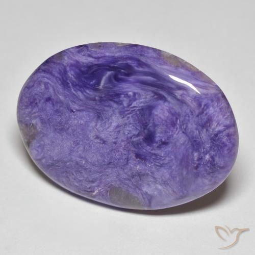 24.55 карата, натуральный Medium Dark-Violet Чароит, Овал, Непрозрачный