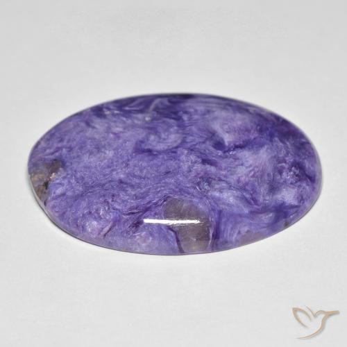 24.55 карата, натуральный Medium Dark-Violet Чароит, Овал, Непрозрачный