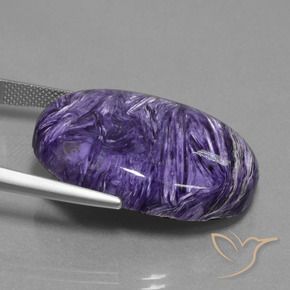 38.12 карата, натуральный Темно-фиолетовый Чароит, Овал, Непрозрачный