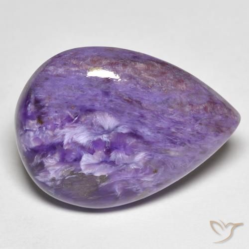 14.25 карата, натуральный Medium Dark-Violet Чароит, Форма груши, Непрозрачный