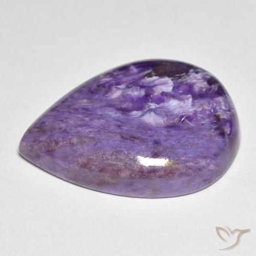 14.25 карата, натуральный Medium Dark-Violet Чароит, Форма груши, Непрозрачный