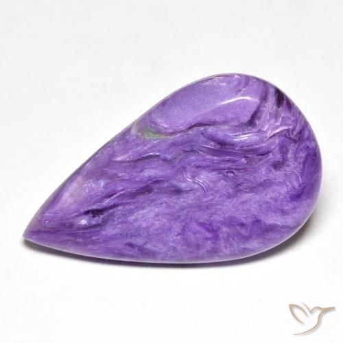 11.71ct Натуральный Medium Dark-Violet чароит, Форма груши, Непрозрачный