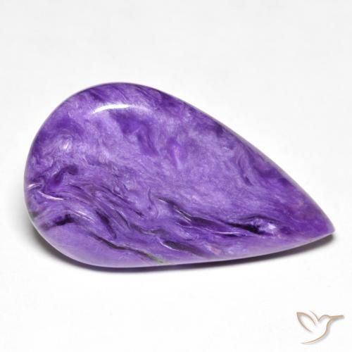 11.71 карата, натуральный Medium Dark-Violet Чароит, Форма груши, Непрозрачный