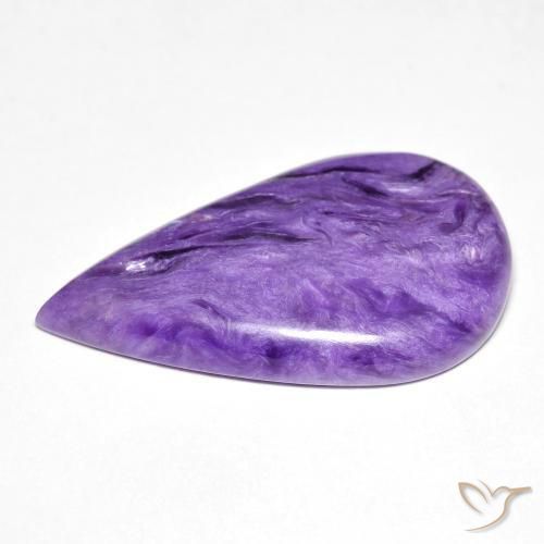 11.71 карата, натуральный Medium Dark-Violet Чароит, Форма груши, Непрозрачный