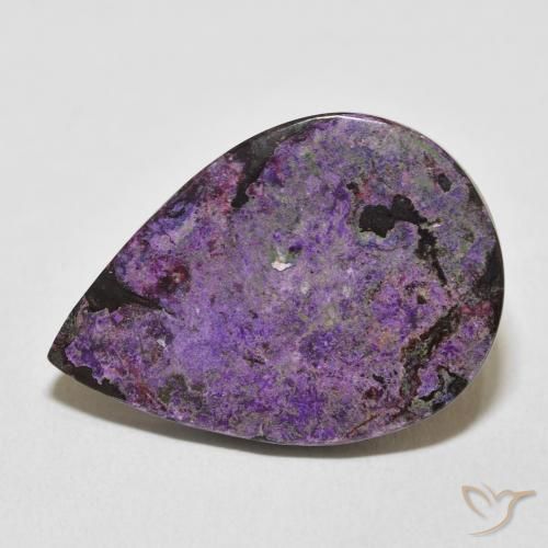 19.23ct Натуральный Бархатный Пурпурный Фиолетовый чароит, Форма груши, Непрозрачный