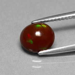 1.40 карата, натуральный Многоцветный Шоколадный опал, Огранка Овал, Непрозрачный