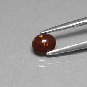 0.43 карата, натуральный Многоцветный Шоколадный опал, Огранка Овал, Непрозрачный