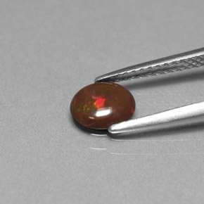 0.44 карата, натуральный Многоцветный Шоколадный опал, Огранка Овал, Непрозрачный