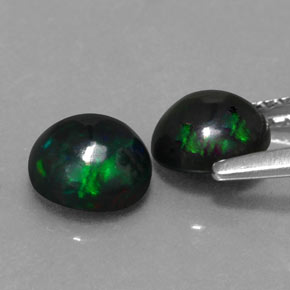  карата, натуральный Многоцветный Шоколадный опал, Огранка Круг, Непрозрачный