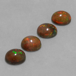  карата, натуральный Многоцветный Шоколадный опал, Огранка Овал, Полупрозрачный