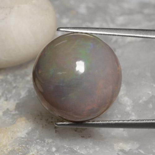 11.31 карата, натуральный Многоцветный Шоколадный опал, Огранка Круг, Непрозрачный