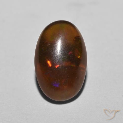 0.80ct Натуральный Многоцветный Шоколадный опал, Овал, Полупрозрачный