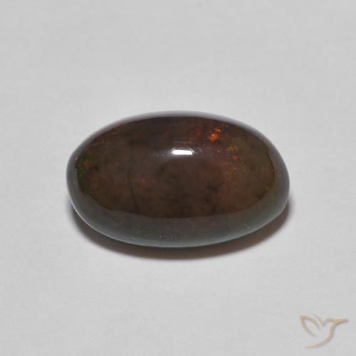 1.24ct Натуральный Темно-коричневый Шоколадный опал, Овал, Непрозрачный