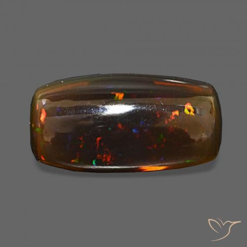 7.39ct Многоцветный Шоколадный опал, Подушка, Прозрачный